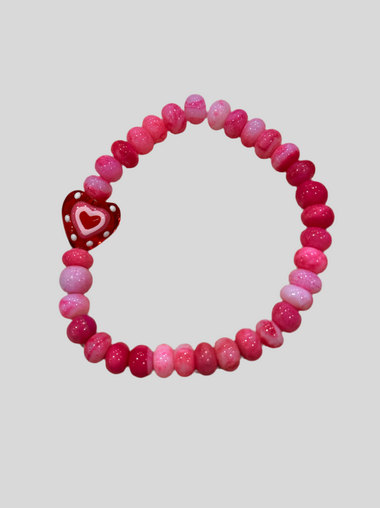 Pink Candy Love Heart Bracelet