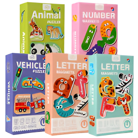 Magnets - Letters, numbers, animals puzzle, vehicle puzzle