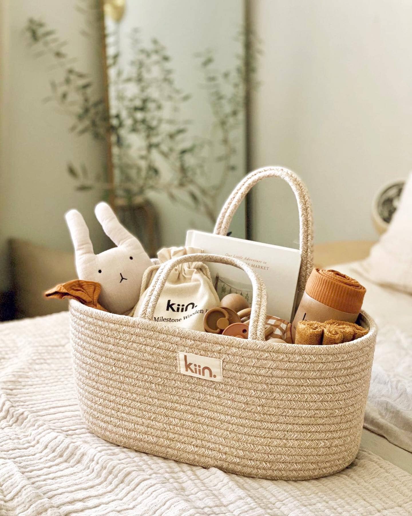 Cotton Rope Nappy Caddy Organiser