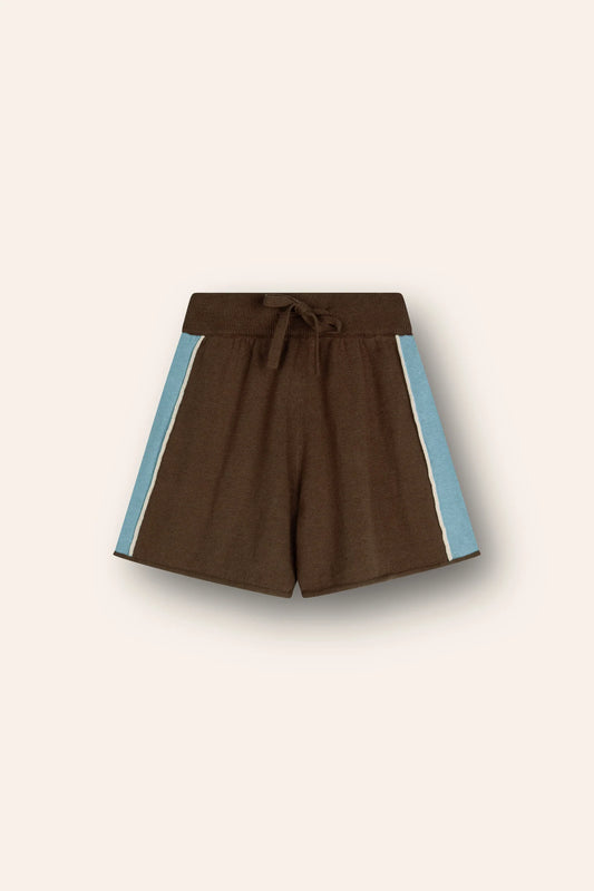 Lightweight Knit shorts | Choc contrast