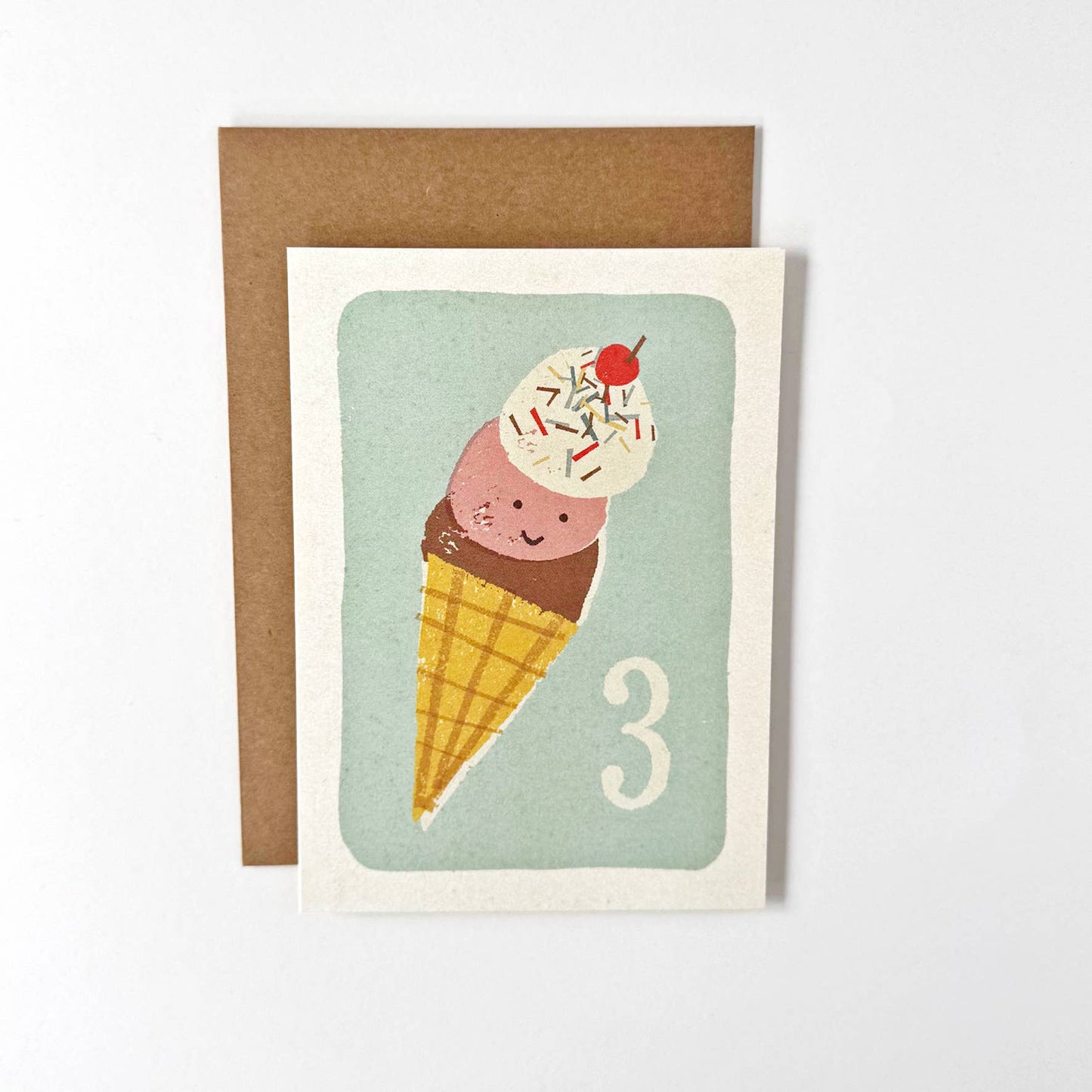 Florence Fry 3 Icecream Scoops Greeting Card