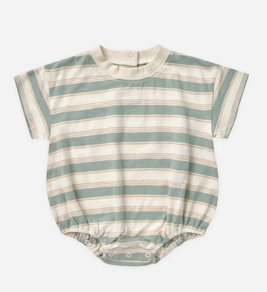 Romper - Aqua Stripe