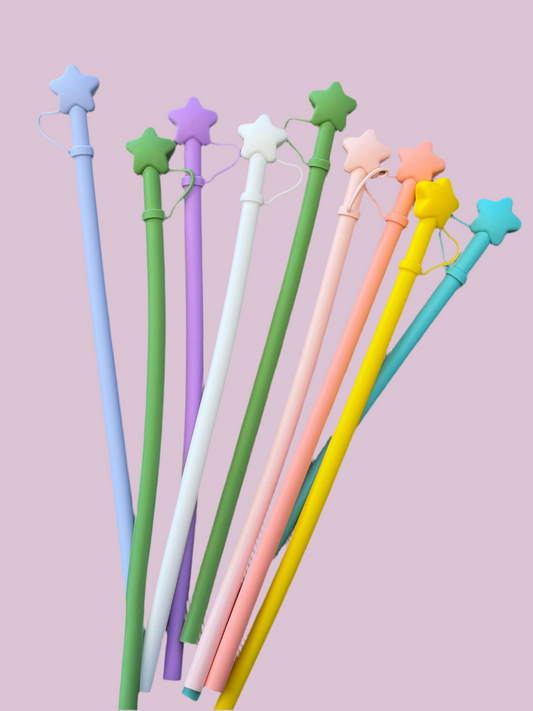 Silicone Straw with Star Straws Cover Cap