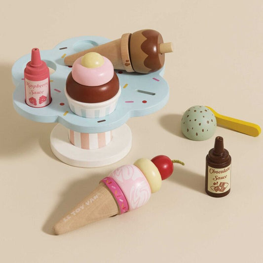 Wooden Ice cream Stand and Toppings