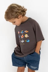 Lenn - Fish Tee - Charcoal