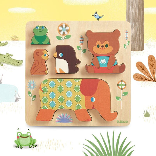 5 Piece WoodyPile Animal Wooden Puzzle