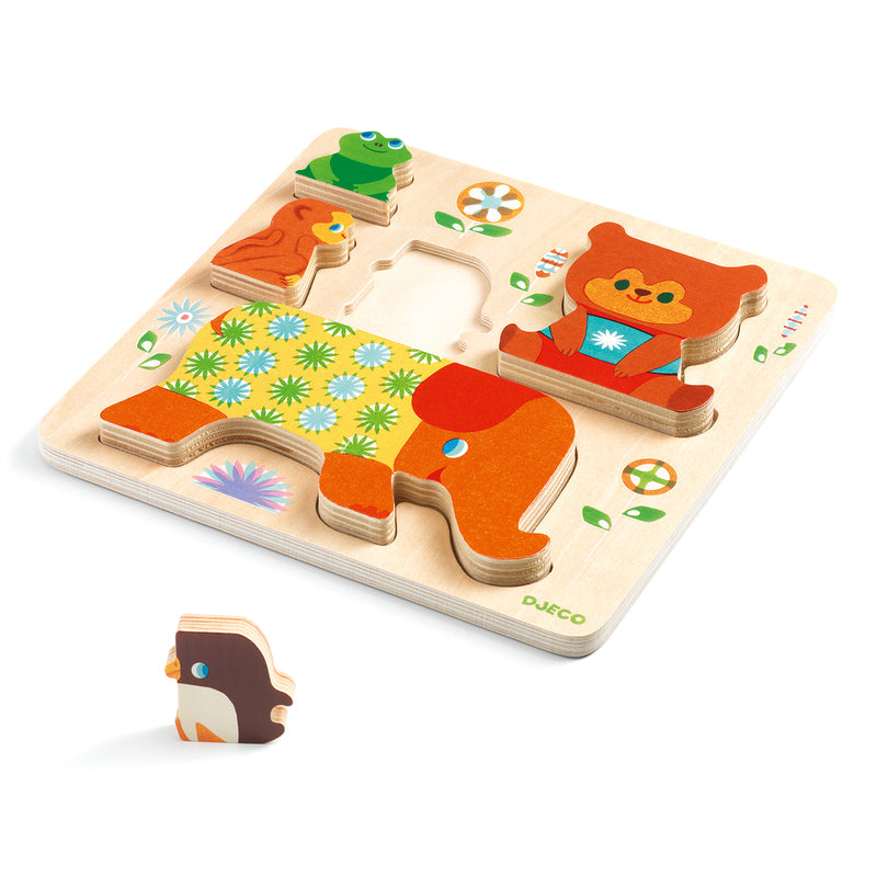 5 Piece WoodyPile Animal Wooden Puzzle
