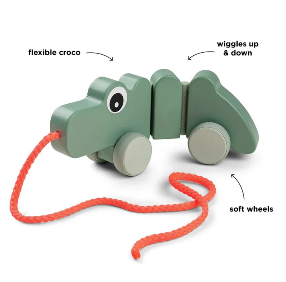 Pull along wiggle toy - croco