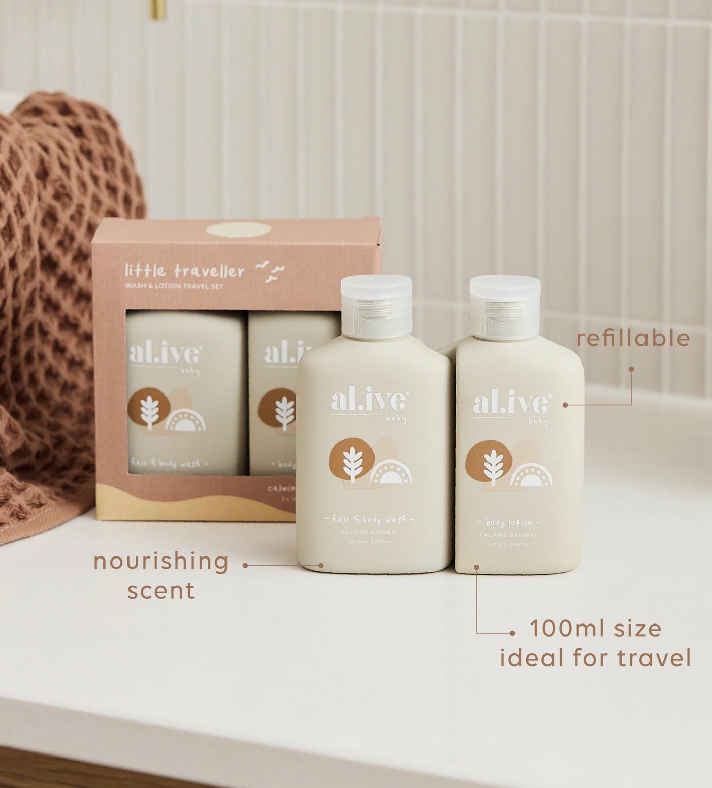 Baby Wash & Lotion - Calming oatmeal little traveller duo