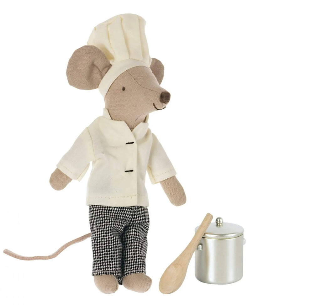 Maileg Chef Mouse With Pot & Spoon