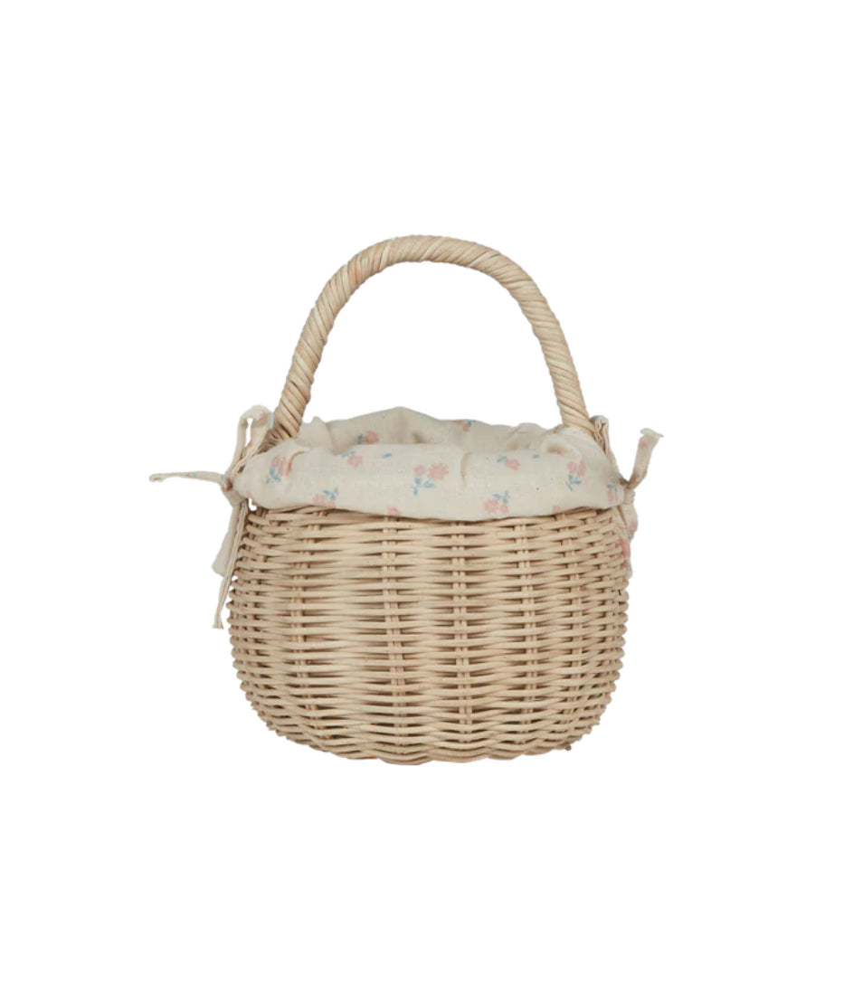 RATTAN BERRY BASKET WITH LINING