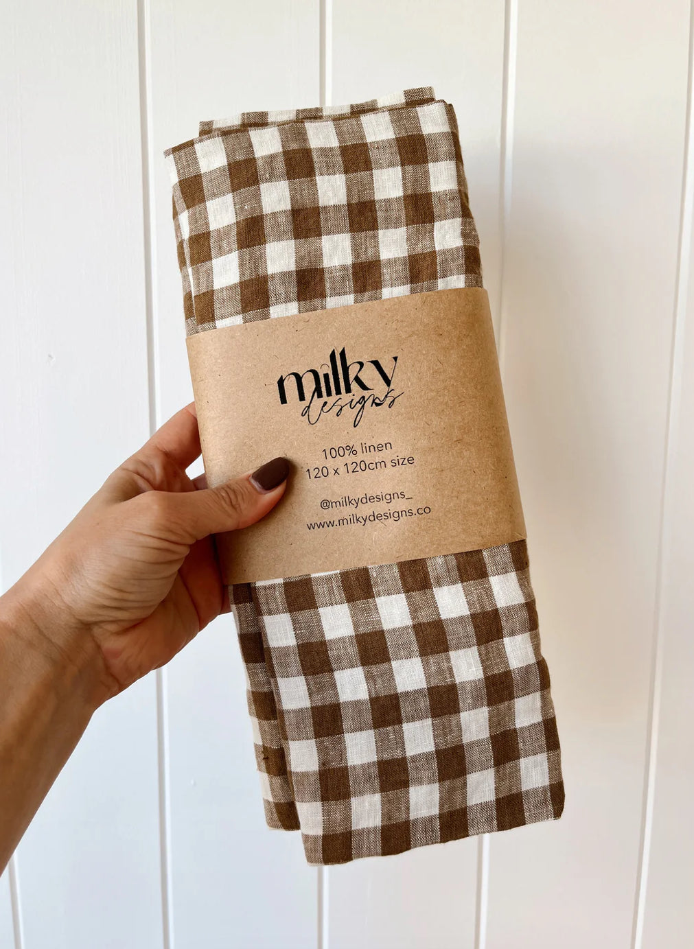 Milky Designs Coco Gingham Linen Wrap