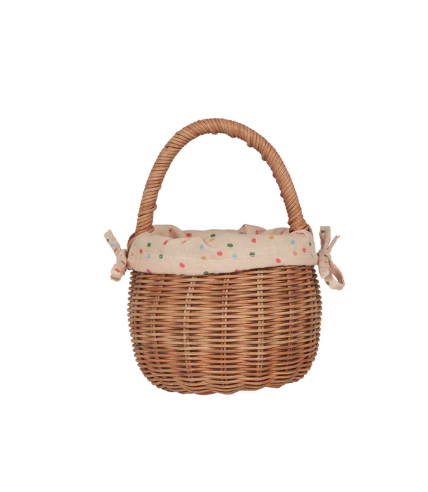 RATTAN BERRY BASKET WITH LINING