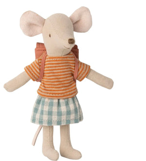 Maileg Tricycle Mouse Big Sister With Bag Rose