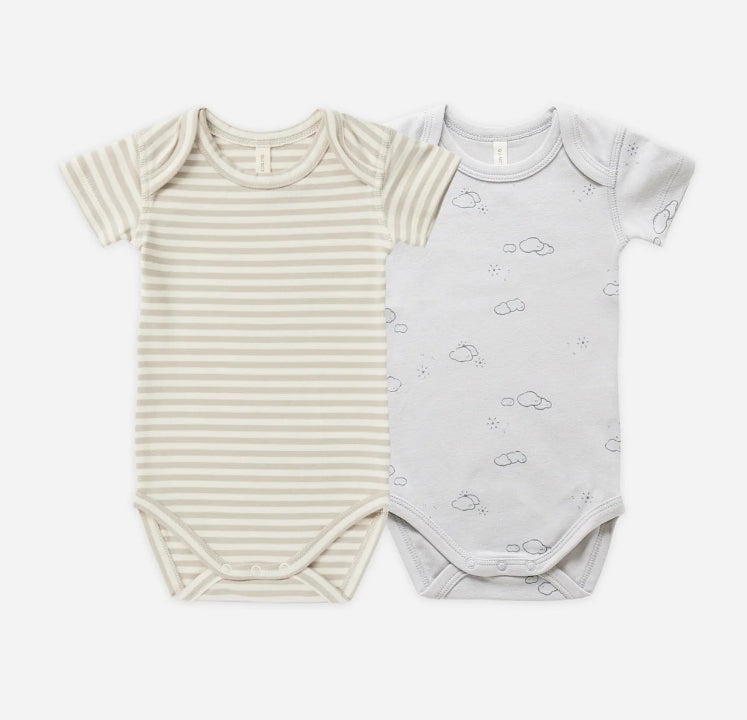 Short Sleeve Bodysuit, 2 Pack