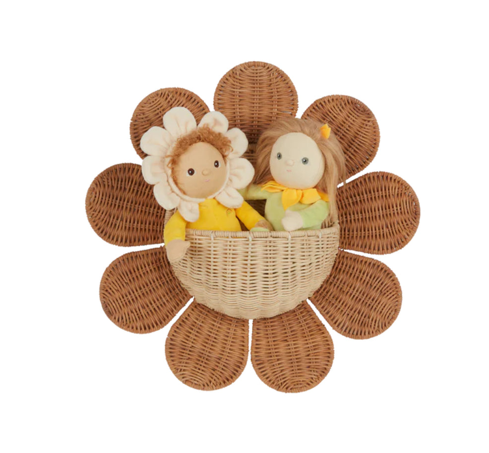 RATTAN DAISY WALL BASKET