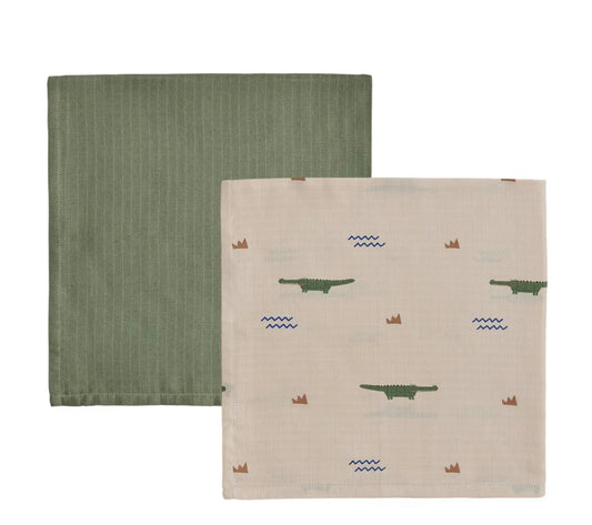 Muslin 2pack - crocodile