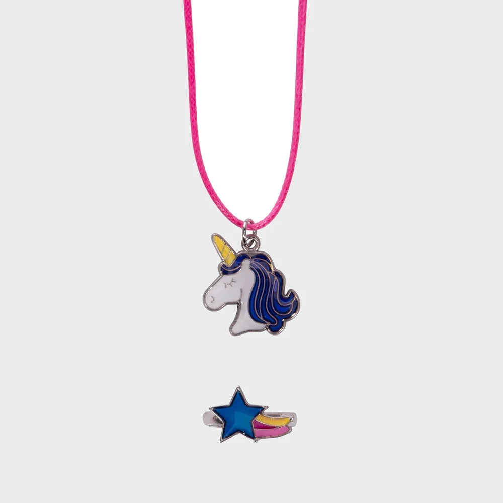 Discovery Zone Mood Ring and Necklace Set