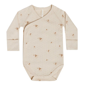 pointelle side snap bodysuit | ditsy clay