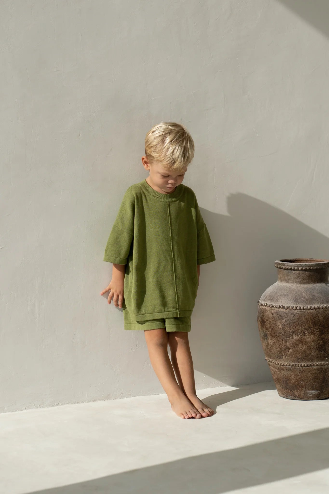 Thin knit tee - olive