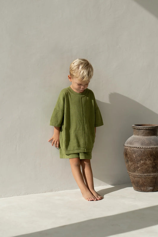 Thin knit tee - olive