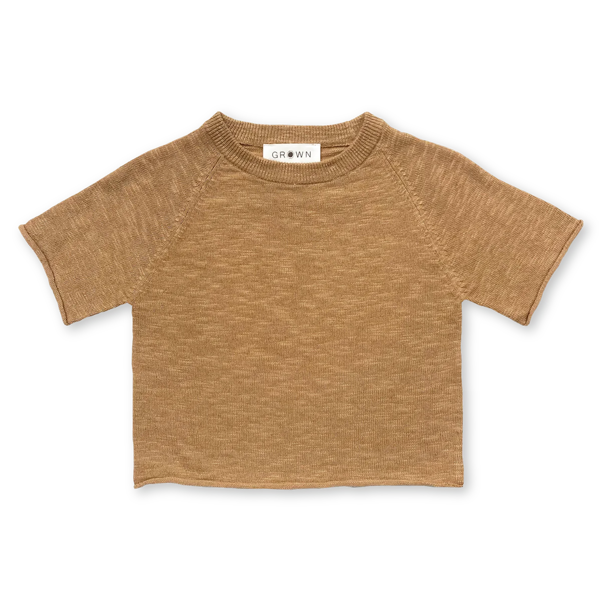 Grown - Knitted linen raglan tee | cedar