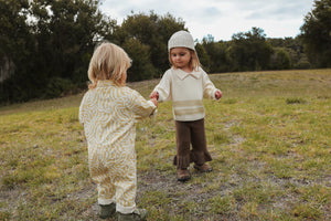 KNITTED FRILL PANT - CLAY