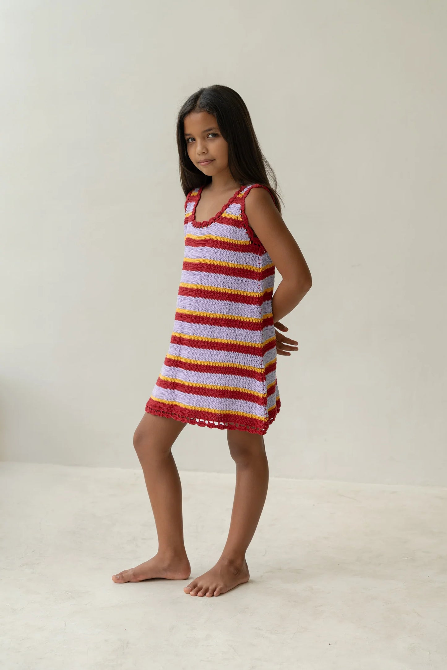 Crochet Mini Dress | Sunset Stripe