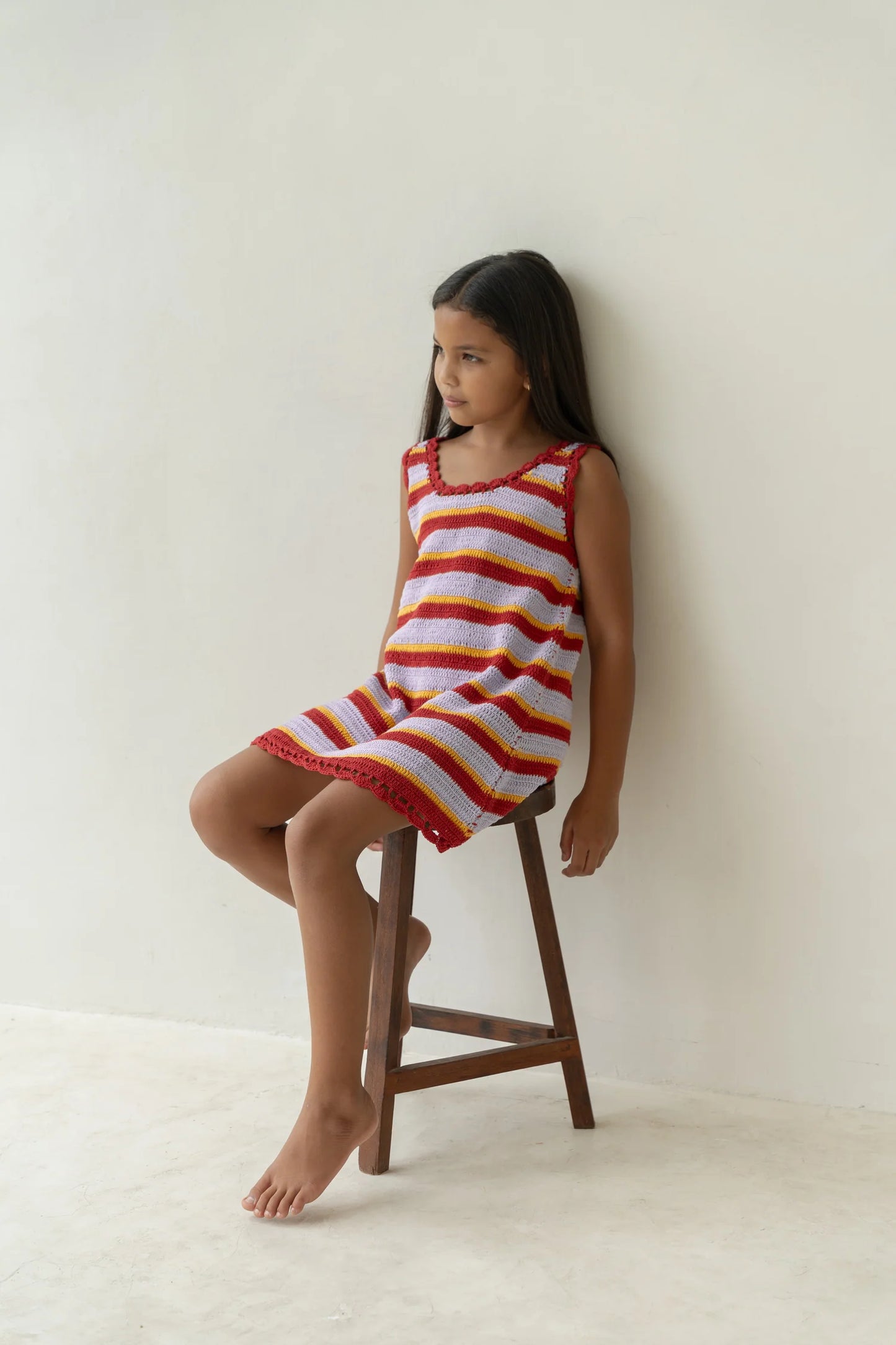 Crochet Mini Dress | Sunset Stripe