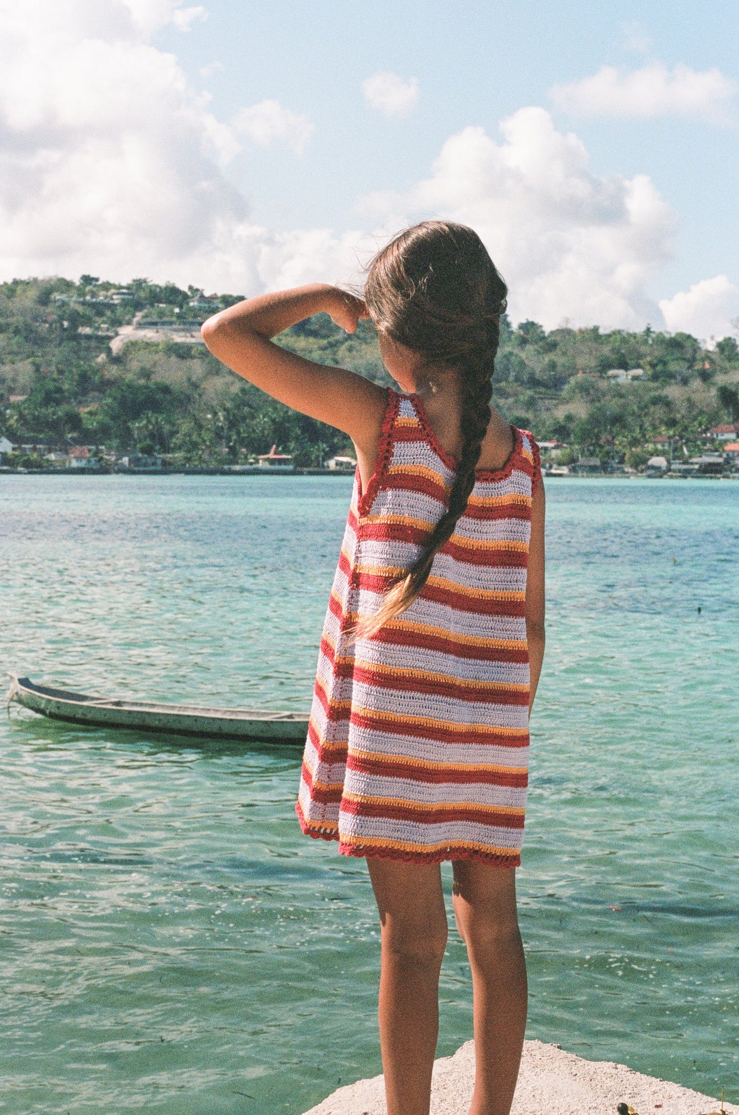 Crochet Mini Dress | Sunset Stripe