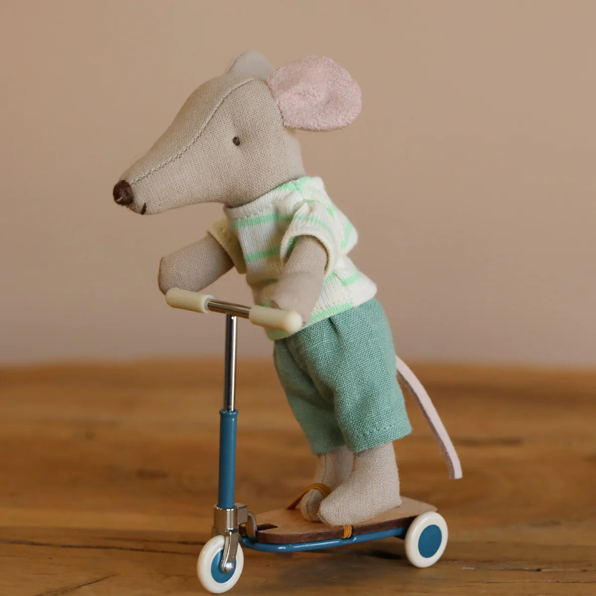 Maileg Mouse Kick Board Scooter Mint