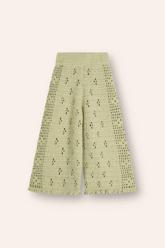 Filet Crochet Pants | Moss