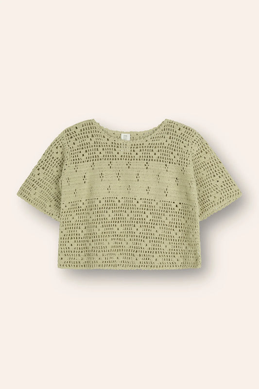 Filet Crochet Crop | Moss