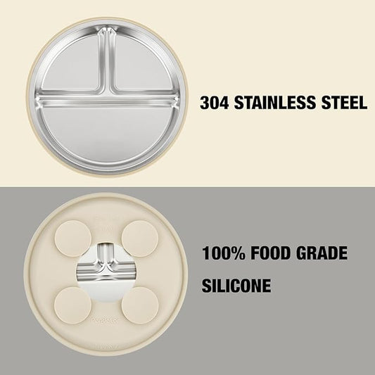 Stainless Steel + Silicon Suction Dinnerware