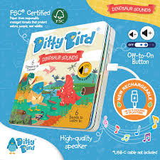 Ditty Bird Dinosaur Sounds USB-C Rechargeable Book