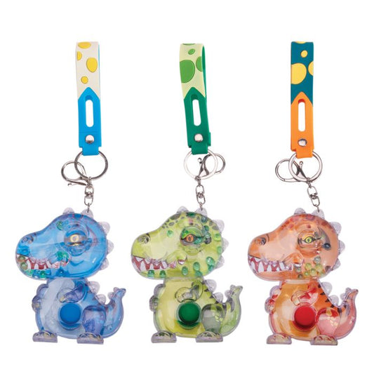 Discovery Zone Water Filled Games Keychain T-Rex
