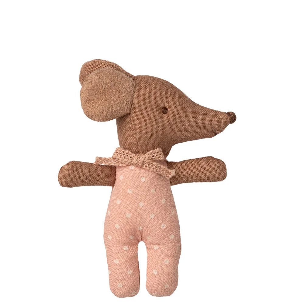 Maileg Sleepy Wakey Baby Mouse in Matchbox Rose 2025