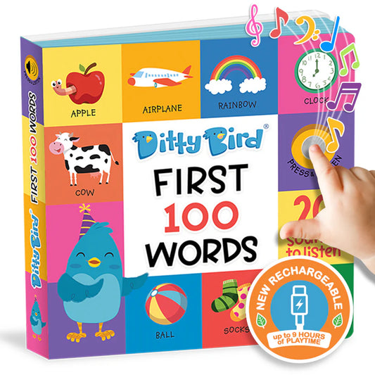 Ditty Bird First 100 Words USB-C Rechargeable Book