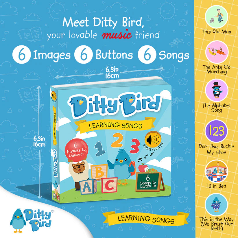 Ditty Bird Learning Songs USB-C Rechargeable Book