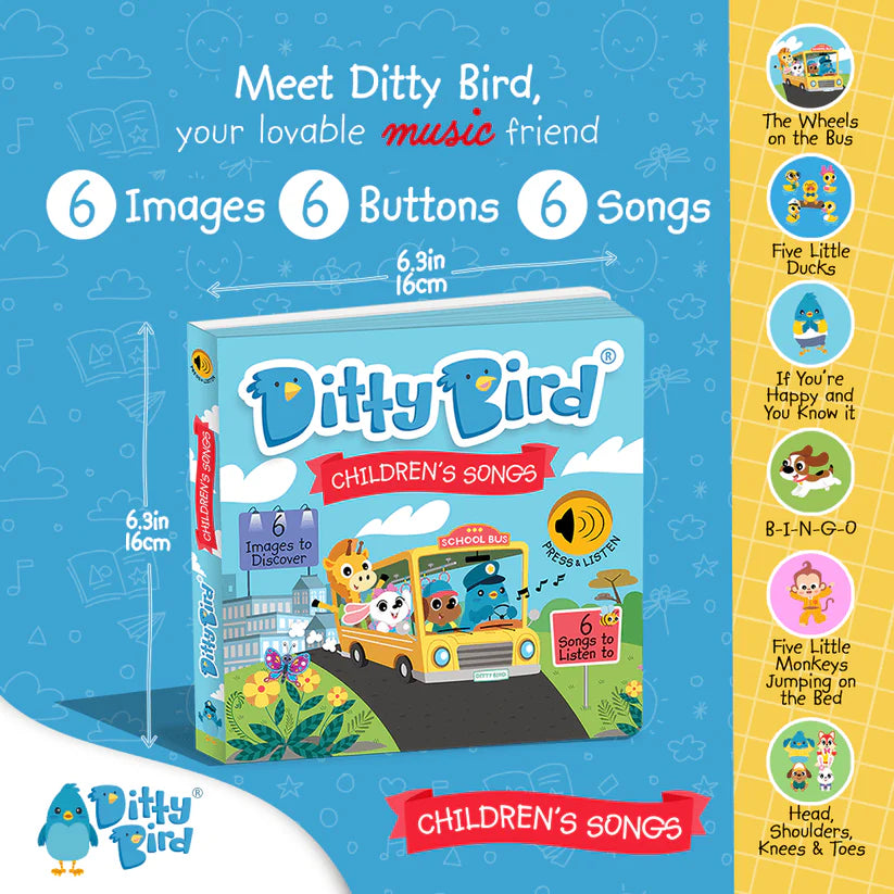 Ditty Bird Children’s Songs USB-C Rechargeable Book