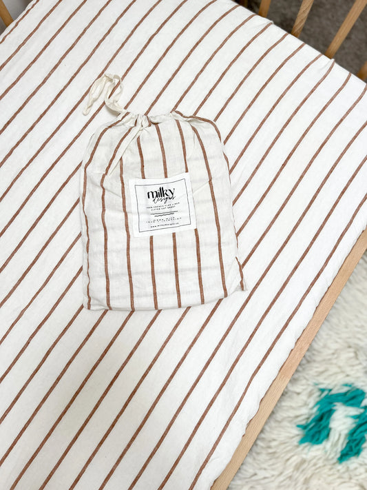 Loaila Ginger Stripe Cot Sheet