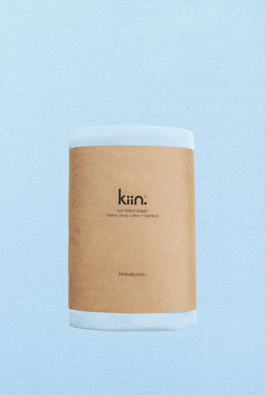 Kiin Organic Cot Sheet Pastel Sky