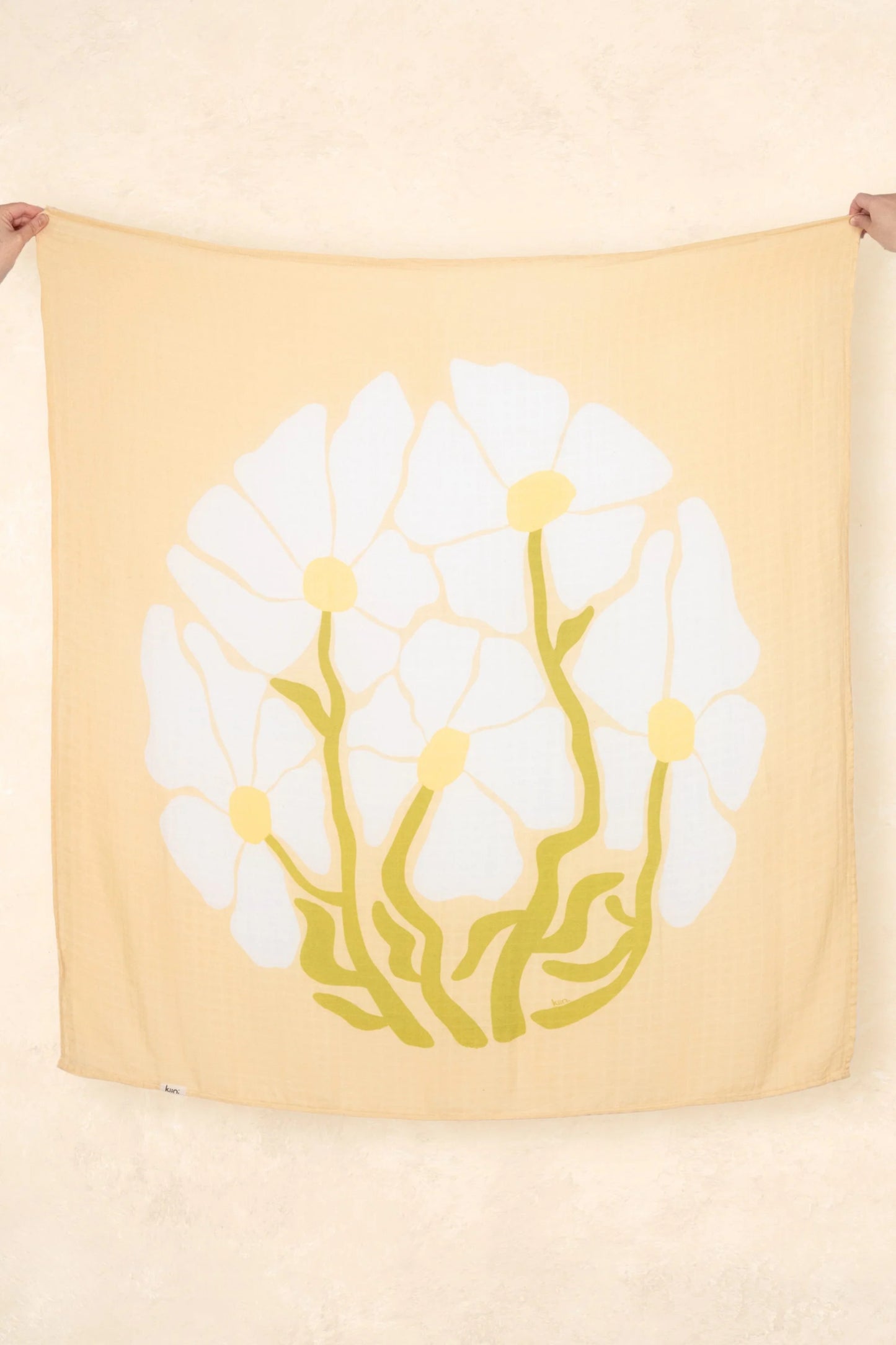 Kiin Organic Muslin Swaddle Fleur Warm Oat (Limited Edition)