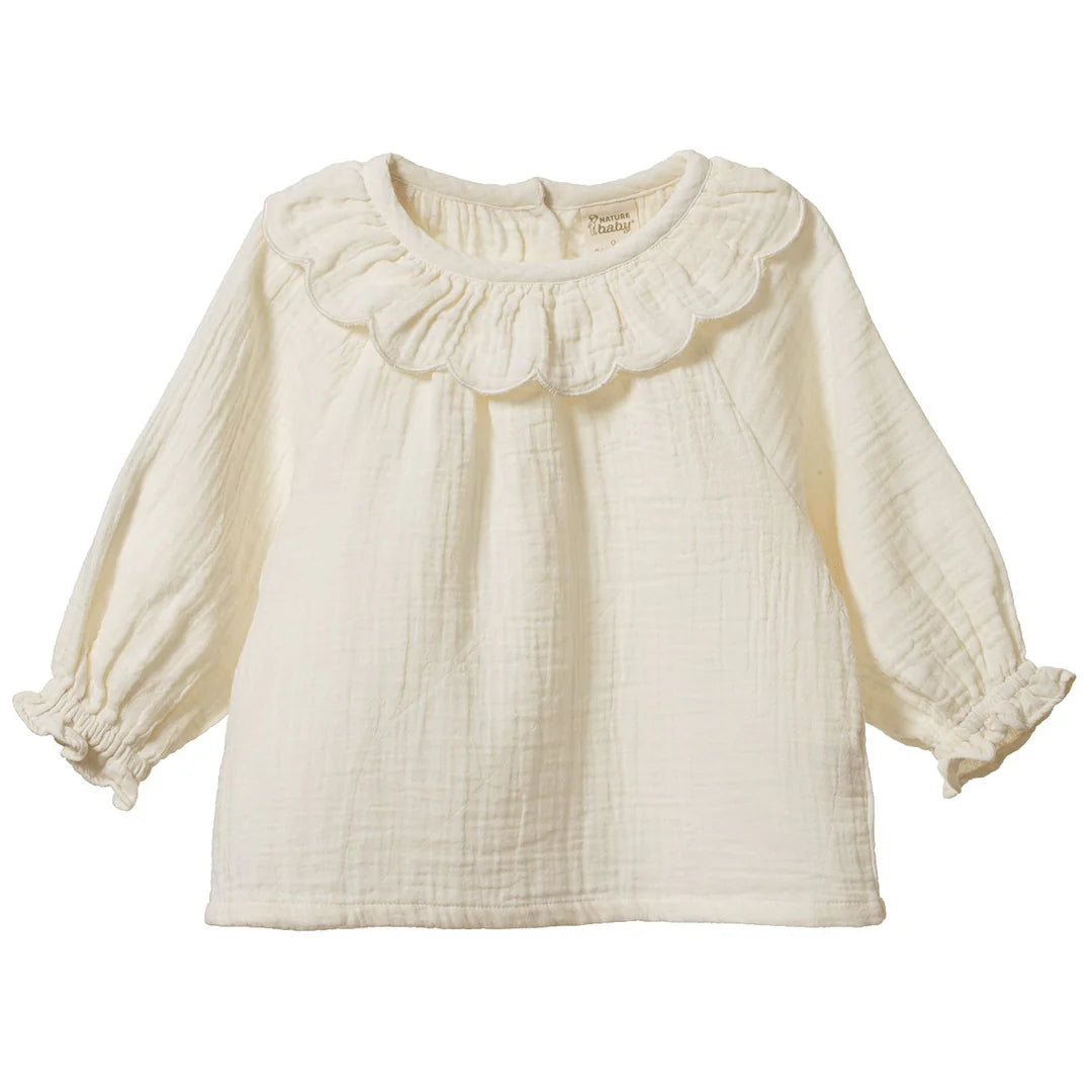 Nature Baby Ruffle Cameron Blouse Natural