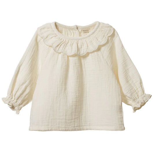 Nature Baby Ruffle Cameron Blouse Natural