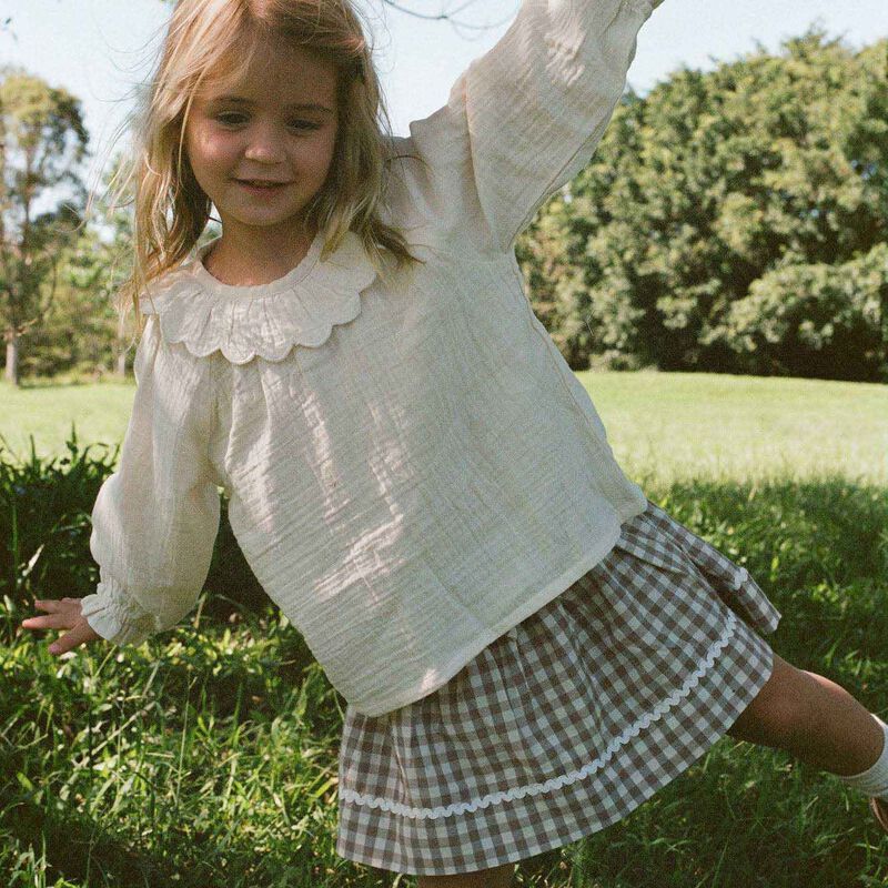 Nature Baby Ruffle Cameron Blouse Natural