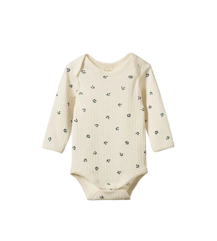 Nature Baby Pointelle Long Sleeve Bodysuit