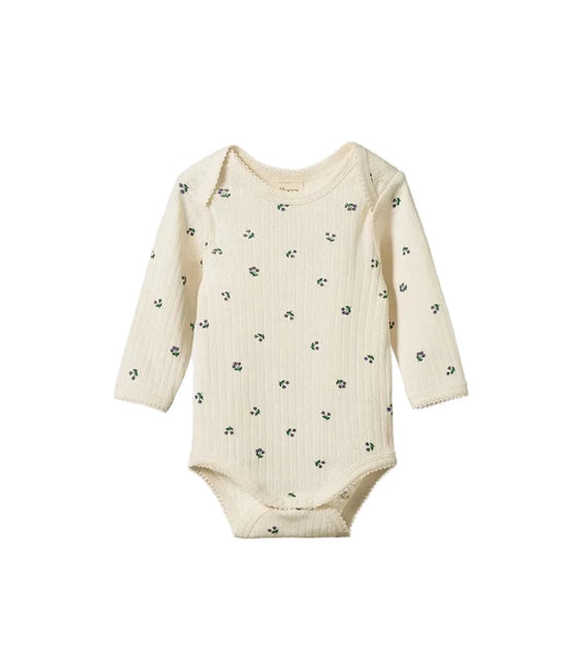 Nature Baby Pointelle Long Sleeve Bodysuit