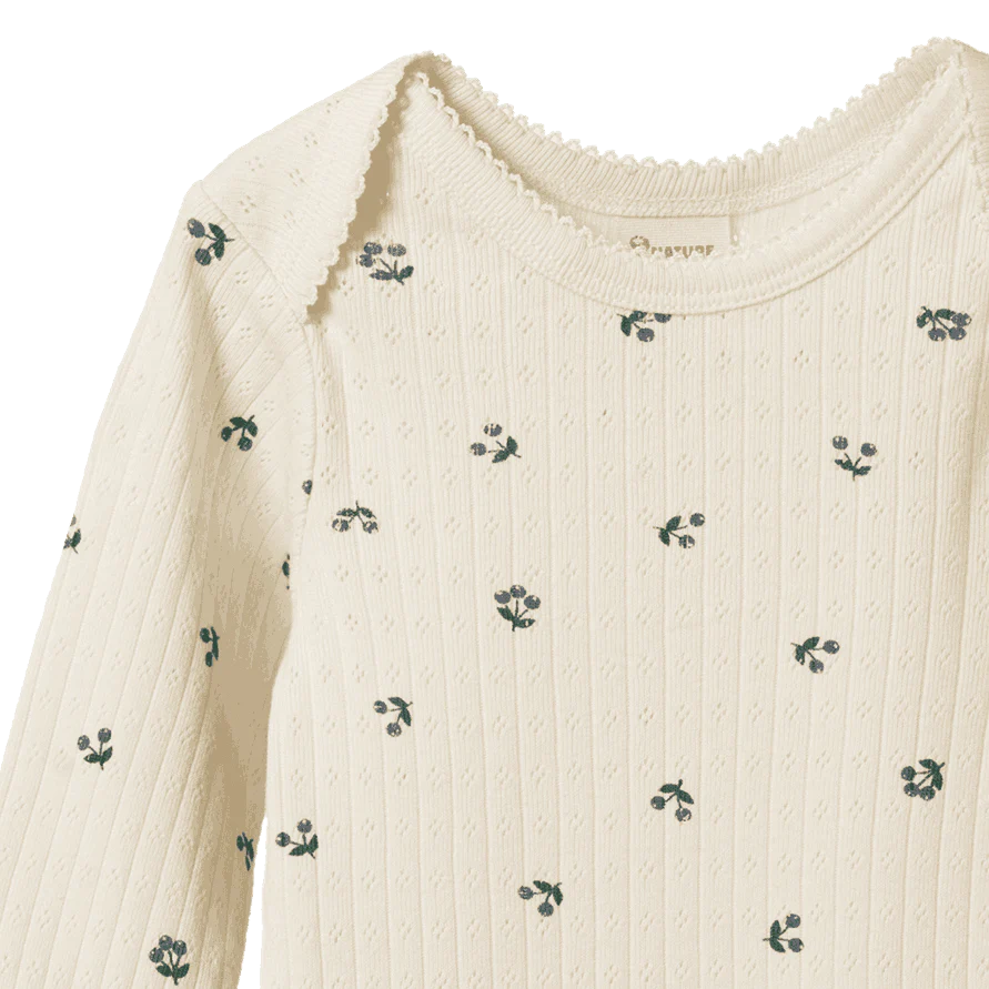 Nature Baby Pointelle Long Sleeve Bodysuit