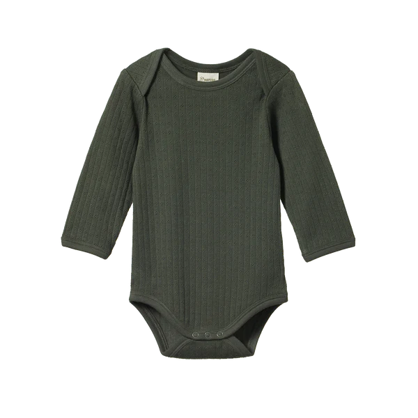 Nature Baby Pointelle Long Sleeve Bodysuit